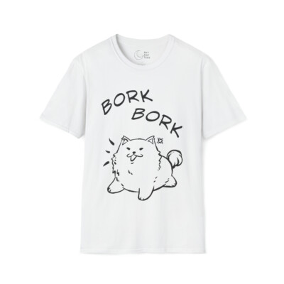 Cute Witty Barking Bork Bork Dog, Regular Fit Soft Cotton Unisex T-Shirt