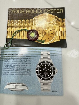 ORG Vintage Rolex Submariner Booklet Manual SET 16610 16613 16600