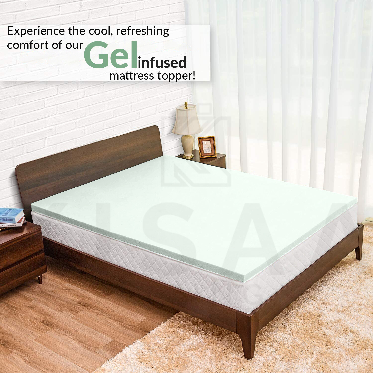 Orthopedic Memory Foam Mattress Toppers Gel Infused Bed Mattress Topper