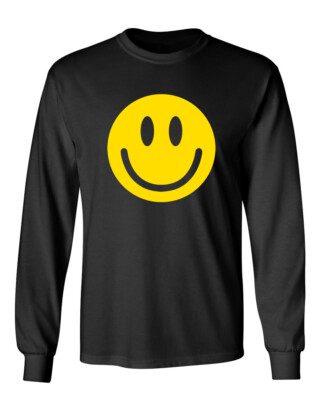 Smile Face Novelty Sarcastic Humor Men's Long Sleeve Shirt