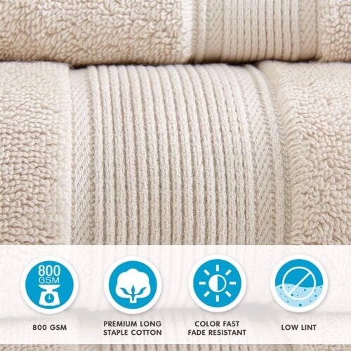 Oversized Cotton Bath Towel Set - 800GSM Spa-Like Quality in 8-Piece Collection - Picture 7 of 11