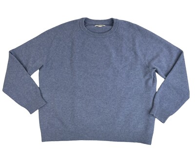 Goodthreads Blue 100% Lambswool Pullover Crew Neck Sweater Men s Size XXL 2XL