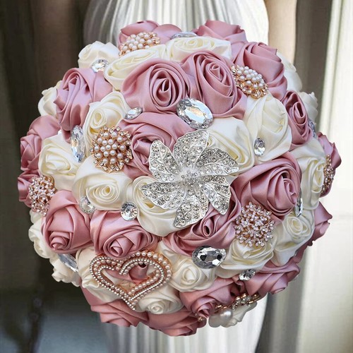 Wedding Artificial Flowers Brooch Marriage Rhinestone Bridal Bridesmaid Bouquets