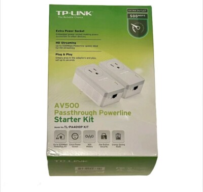 TP-link AV500 500 Mbps passthrough powerline starter kit TL-PA4010P