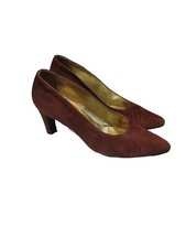 ESCADA Brunette Suede Vintage Womens Pumps Size 8.5