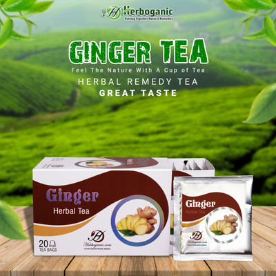 Ginger Herbal Tea - Natural and Refreshing Beverage for Wellness-Pack of 1