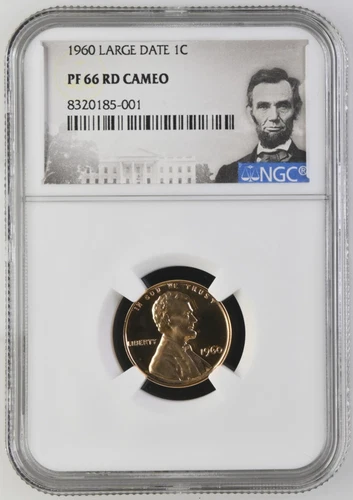 1960 Lincoln Cent 1C Large Date NGC PF66 RD Cameo