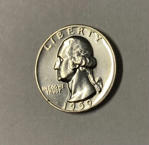 1959 Rare Type B Washington Quarter - Gem BU - 90% Silver