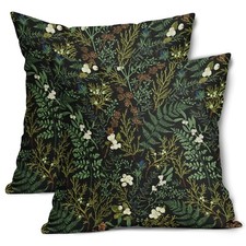 Green Plant Pillow Covers 18X18 Inch Sage Green Botanical Fern Leaf Decorativ...
