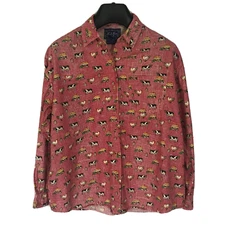Next Move Farm Print Women's Large Button Up Shirt VTG