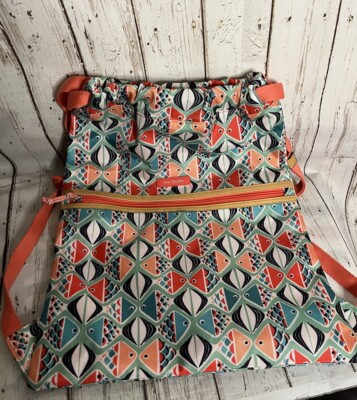 Vera Bradley Go Fish Nylon Women's Foldable Packable Backpack Travel Bag 