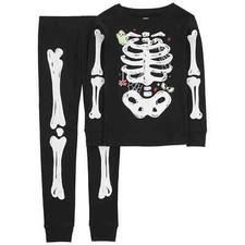 New Boys Carter's Skeleton Glow-In-The Dark Pajama Top  Bottom Set 6 7 8 10 12