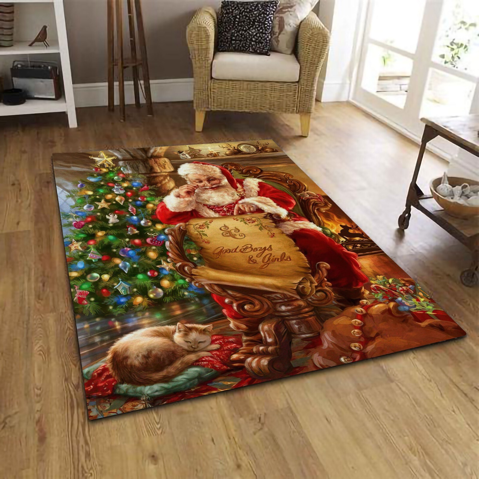 Christmas Santa Clause Home Decor Area Rug, Christmas Home Decor