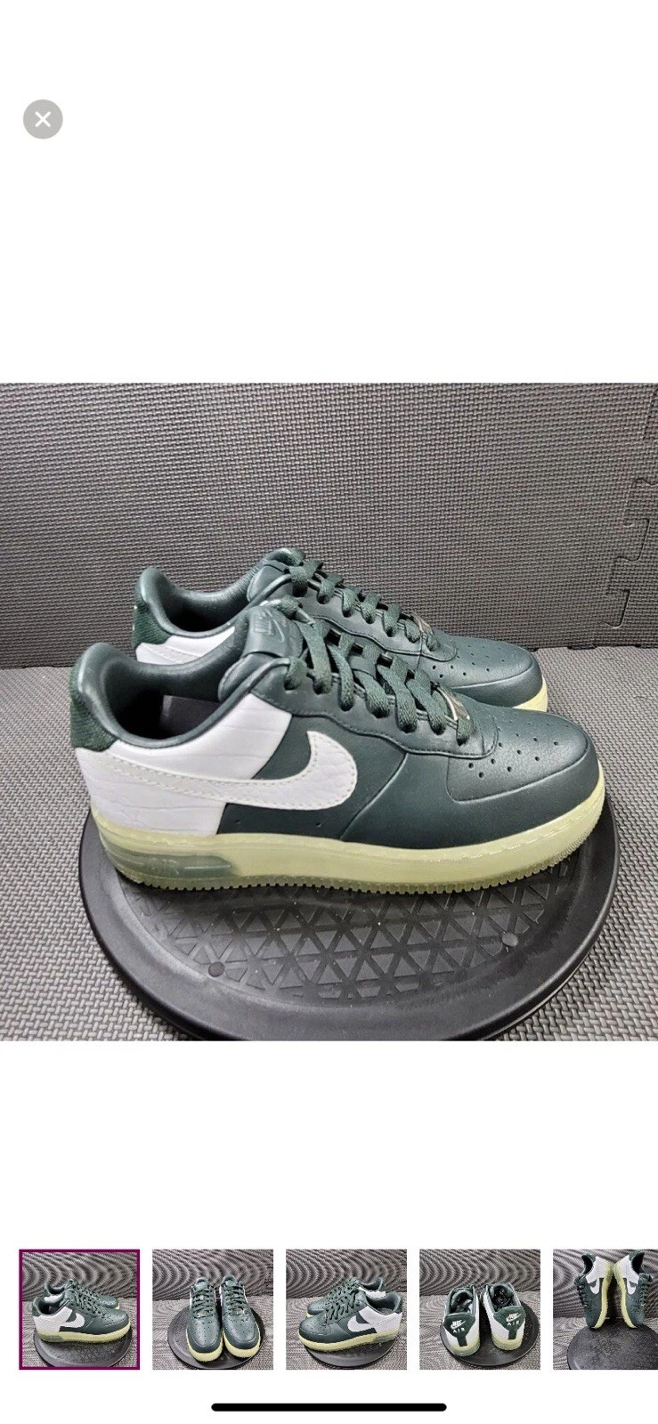 Baskets Nike Air Force 1 Supreme Max Air Jets vertes pour hommes Taille 6