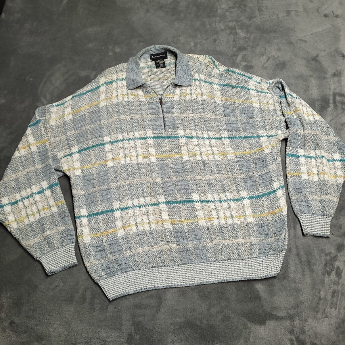 unknown〈lame L/S knit sew made in Italy〉 LANVIN 80s 90s Made in Italy Old Overall handle Long sleeve