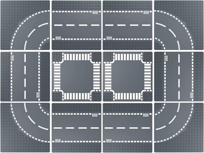 Road Base Plates for City Road Building Block,12 City Street Plates,10''X10''Road 