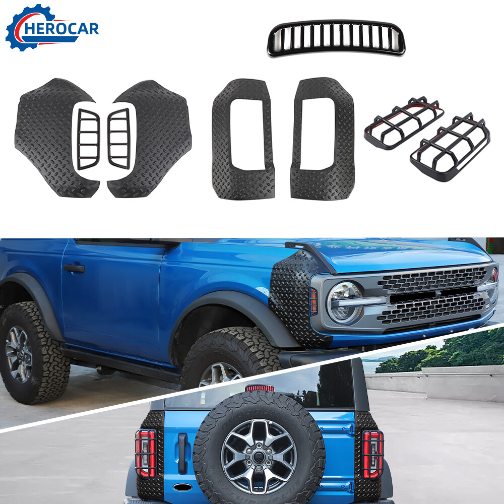 Exterior Front Rear Corner Armor Lamp Trim Cover Guard for 2021+ Ford Bronco