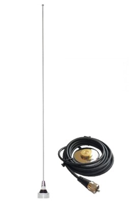 VHF Antenna NMO Black Magnet Mount PL259 Icom Kenwood Vertex Mobile Radio 1115