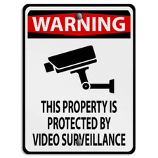 Vertical Metal Sign Surveillance E Video Weatherproof Street