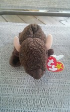 000 TY Beanie Baby Retired "Roam" The Buffalo With Tags 1998