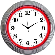 Neonetics 8CHRCR Chrome Red Standard 15 Inches Neon Clock
