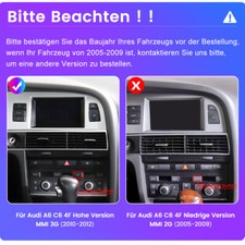 Autoradio 8.8" Car Multimedia per Audi A6 C6 4F MMI 3G 2010-2012 Android Carplay