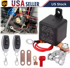 Wireless Dual Remote Car Battery Disconnect Relay Master Kill Cut-off Switch-12V