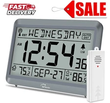 Weather Station Wireless With Digital Atomic Clock, Indoor Outdoor Thermometer