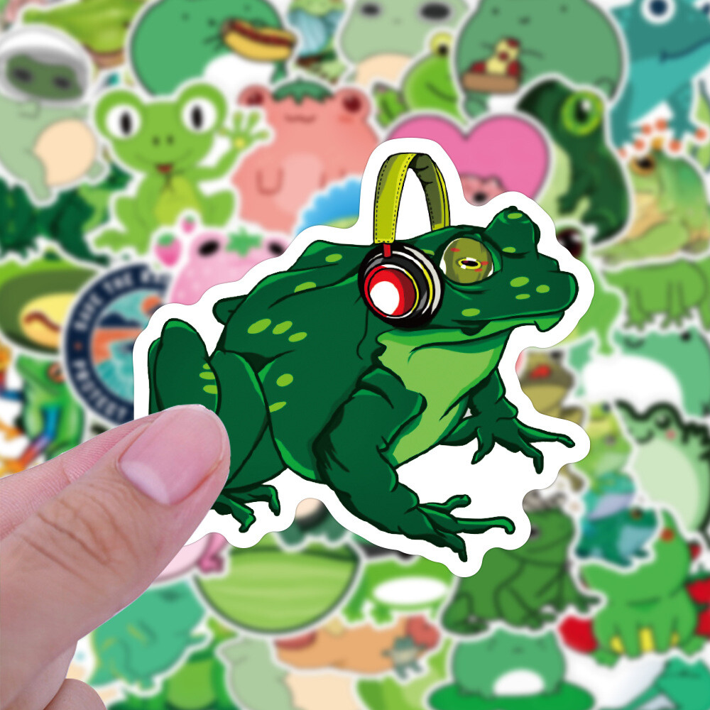 Hot 50pcs Pack of Cute Frog Stickers for Laptop/Water Bottle/Phone Case ...