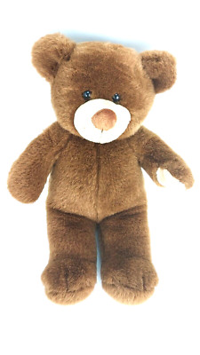 Plush Bear Brown w/ round black Eyes 15'' Tan face & Paws Very Nice Tag Removed