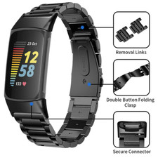 Metal Stainless Steel Bands Strap Bracelet Wristband /Case For Fitbit Charge 5