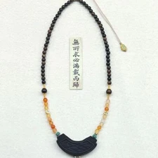 Agarwood Bead Necklace Handmade Chinese Style Retro Unisex Jewelry Pendant