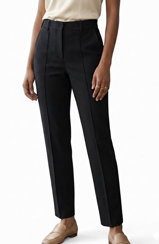 Express Black High Rise Slim Straight Ankle Twill Pants Button Zip Pockets 4R