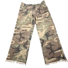 Vintage Chor Camo Low Rise Pants Juniors 11 Camouflage Embroidered