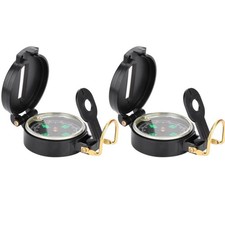 2Pcs Portable Lensatic Compass Magnifier Scale Survival Compass  Hiking
