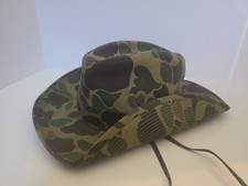 Australian Bush Hat Size 7 and 1/2 Made In USA Excellent Condition Leather Strap