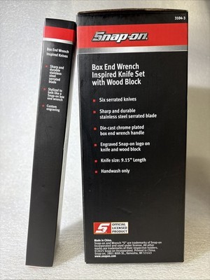 New Snap On Box End Wrench Stainless Steel Steak Knives 6 New Snap On Box End Wrench Stainless Steel Steak Knives 6