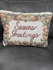 Tapestry Beautiful Throw Christmas Pillow 15”X12” Holiday
