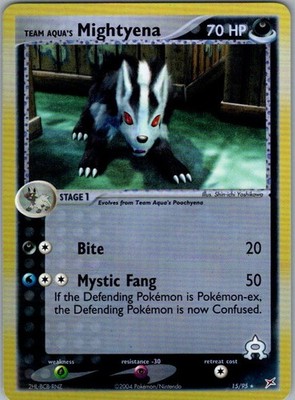 Team Aqua's Mightyena 15/95 Reverse Holo Rare Team Magma vs Team Aqua NM