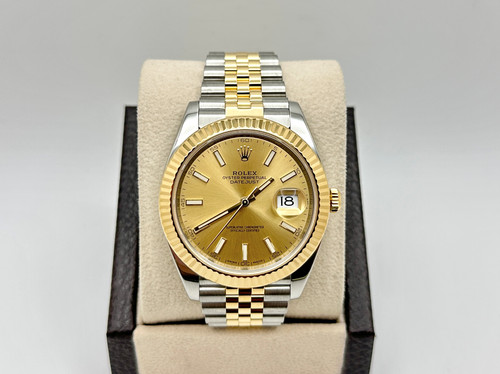 Rolex 126333 Datejust 41 Champagne Dial 18K Yellow Gold Stainless Steel Jubilee
