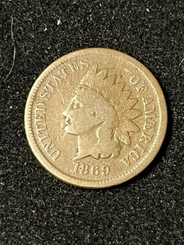 1869 indian head penny Vg Key Date