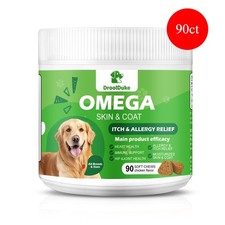 Omega 3 Fish Oil for Dogs Skin and Coat Supplement - Chicken Flavor - 90 Chew