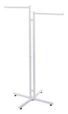 SSWBasics White 2-Way Adjustable Clothing Rack with Straight Arms - White Metal