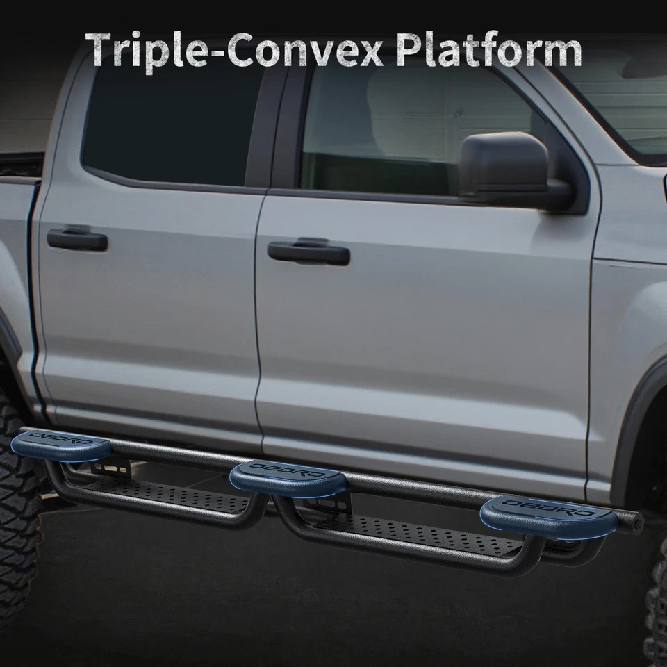 Drop Side Step Running Boards for 2020-2025 Jeep Gladiator JT w/ Tri-Raised Step Foto 3 de 4