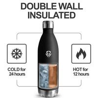 Trinkflasche Edelstahl 1L, Isolierflasche Bpa-Frei, Auslaufsicher, Metall