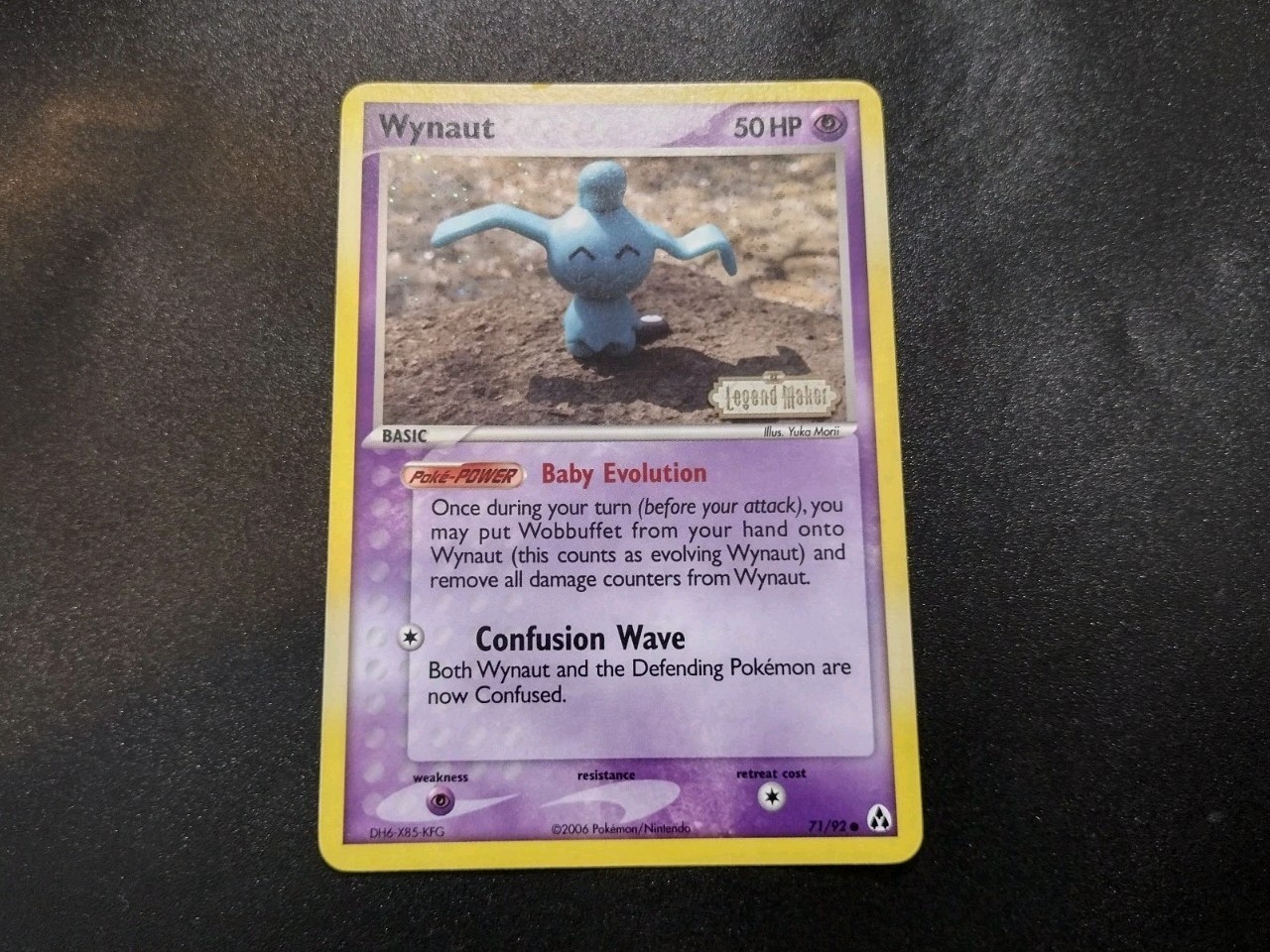 Wynaut 71/92 Legend Maker Stamped Reverse Holo Pokemon Yuka Morii Card LP
