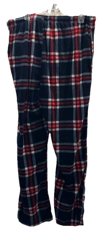 Calça lounge masculina Beverly Hills polo clube XL vermelha azul xadrez lã nova com etiquetas - Imagem 2 de 4