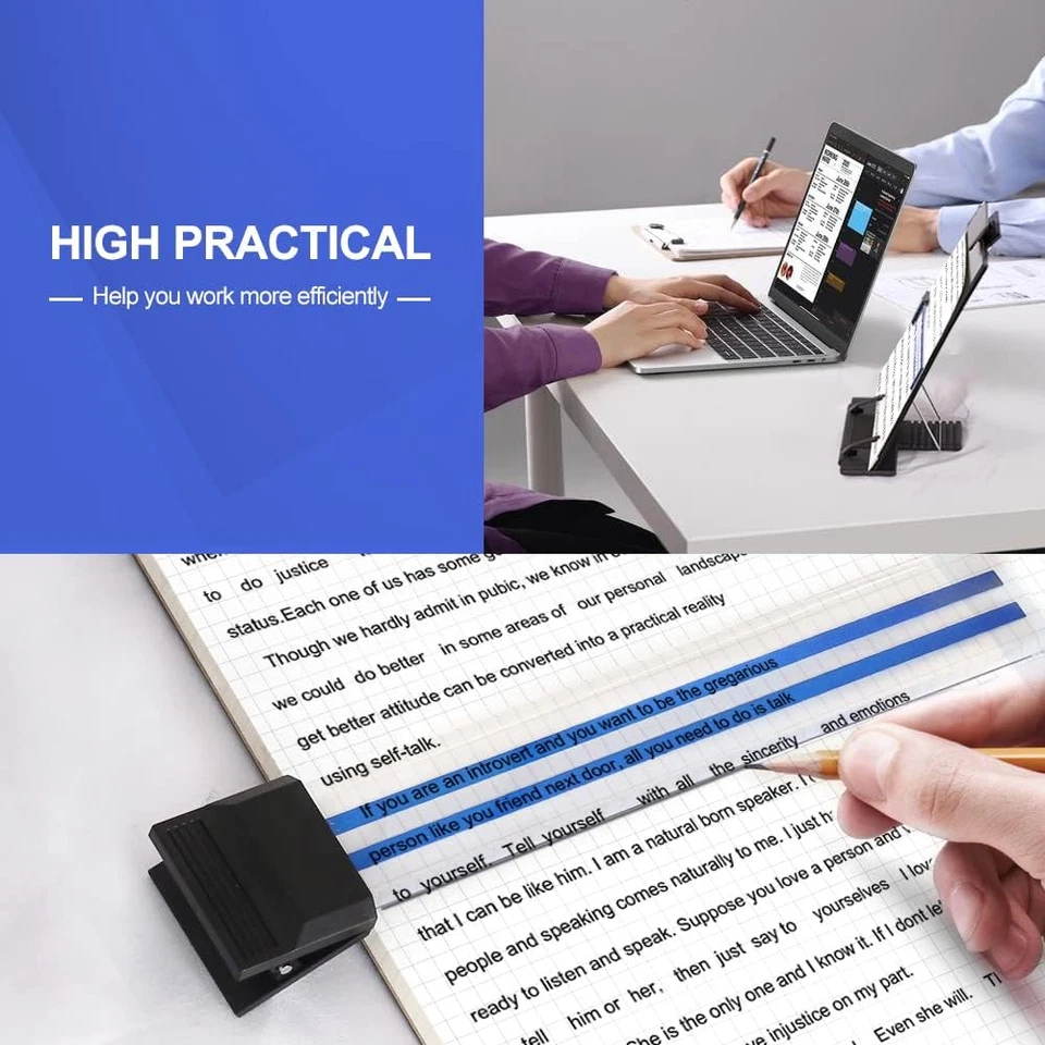 Desktop Document Holder Stand with 7 Adjustable Positions, Black Metal File Orga - Image 2 of 4