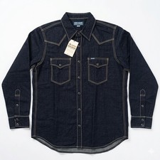 Iron Heart IHSH-444 Cotton Linen Chambray Western Shirt M-XXXL Indigo Japan