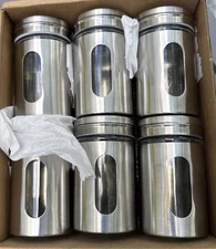 Stainless Steel Salt and Pepper Shakers, And Spice Shakers, Adjustable, set of 6